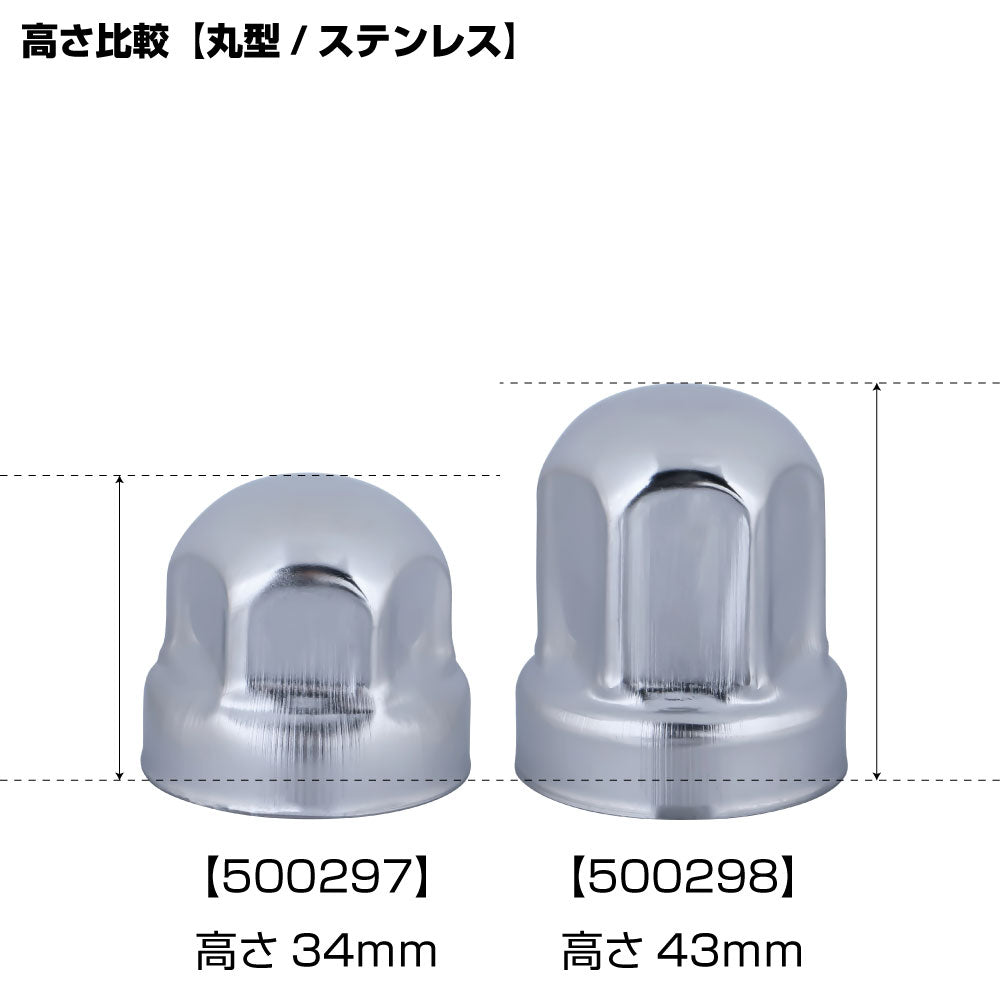 丸型ナットカバー 27mmふそうキャンターガッツ用 ステンレス 高さ43