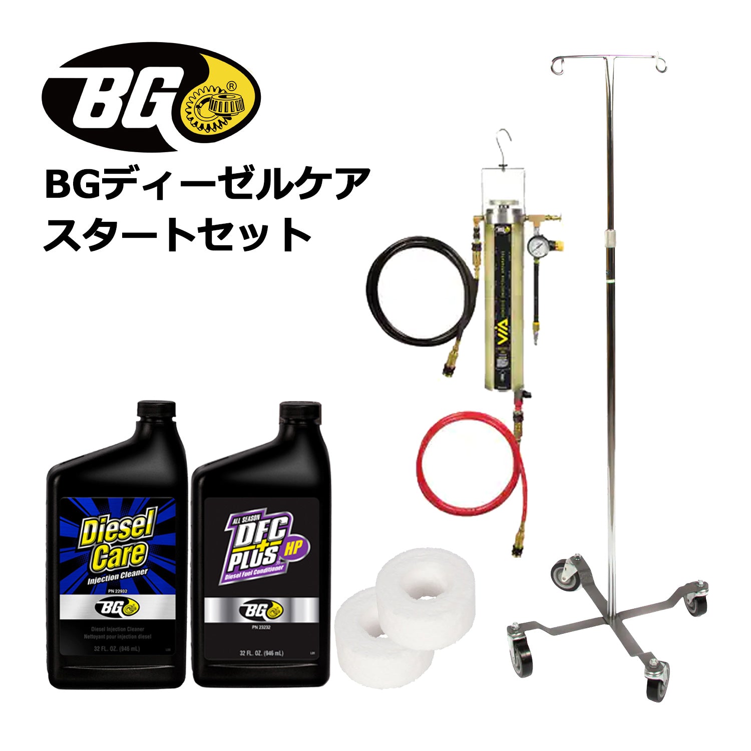 ディーゼル 添加剤 BGジャパン ディーゼルケア スタートセット 専用器具 スタンド ミクロンフィルター ディーゼルケア DFCプラスHP DPF DPD DPR チェックランプ 点灯 点滅対策 お困り 対策品 dpf 手動再生 再生 オイル漏れ dpr dpf 燃料添加剤